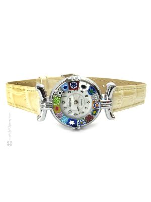LADY wristwatch with Murrine Murano glass hand made authentic Made in Italy