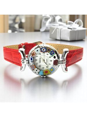LADY wristwatch with Murrine Murano glass hand made authentic Made in Italy