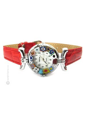 LADY wristwatch with Murrine Murano glass hand made authentic Made in Italy