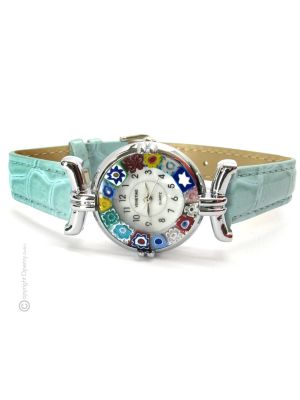 LADY wristwatch with Murrine Murano glass hand made authentic Made in Italy