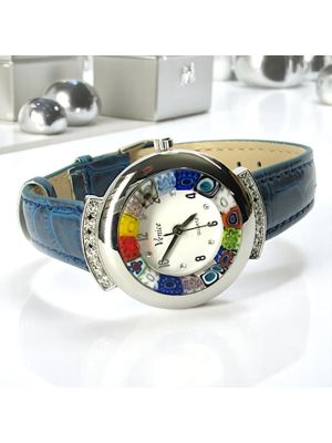 STAR wristwatch with Murrine Murano glass hand made authentic Made in Italy