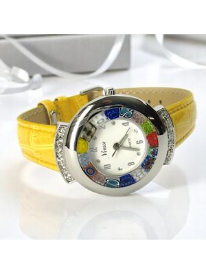 STAR wristwatch with Murrine Murano glass hand made authentic Made in Italy