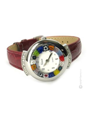STAR wristwatch with Murrine Murano glass hand made authentic Made in Italy