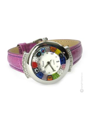 STAR wristwatch with Murrine Murano glass hand made authentic Made in Italy