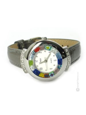 STAR wristwatch with Murrine Murano glass hand made authentic Made in Italy