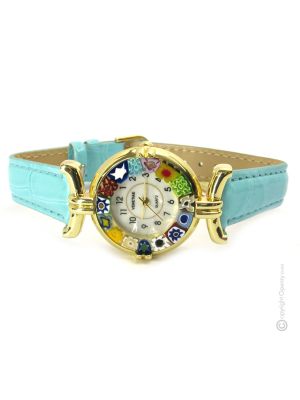 LADY wristwatch with Murrine Murano glass hand made authentic Made in Italy