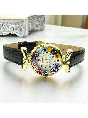 LADY wristwatch with Murrine Murano glass hand made authentic Made in Italy