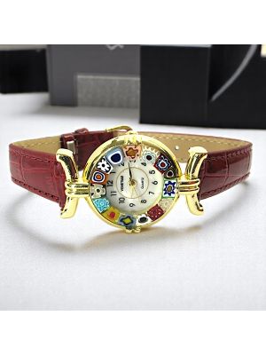 LADY wristwatch with Murrine Murano glass hand made authentic Made in Italy