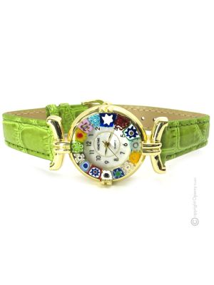 LADY wristwatch with Murrine Murano glass hand made authentic Made in Italy