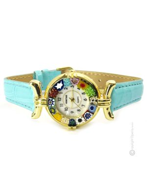 LADY wristwatch with Murrine Murano glass hand made authentic Made in Italy