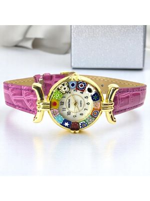 LADY wristwatch with Murrine Murano glass hand made authentic Made in Italy