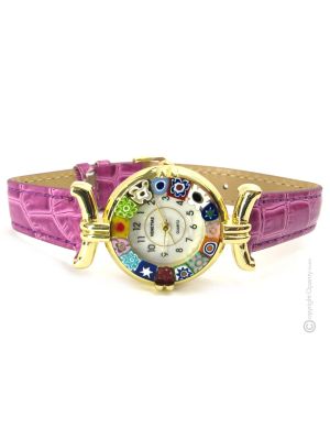 LADY wristwatch with Murrine Murano glass hand made authentic Made in Italy