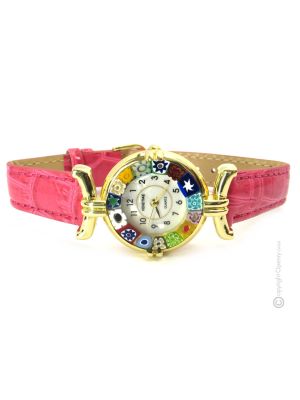 LADY wristwatch with Murrine Murano glass hand made authentic Made in Italy