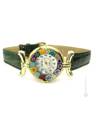 LADY wristwatch with Murrine Murano glass hand made authentic Made in Italy
