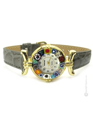 LADY wristwatch with Murrine Murano glass hand made authentic Made in Italy