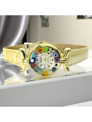 LADY wristwatch with Murrine Murano glass hand made authentic Made in Italy
