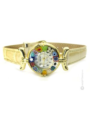 LADY wristwatch with Murrine Murano glass hand made authentic Made in Italy