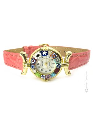 LADY wristwatch with Murrine Murano glass hand made authentic Made in Italy