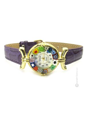 LADY wristwatch with Murrine Murano glass hand made authentic Made in Italy
