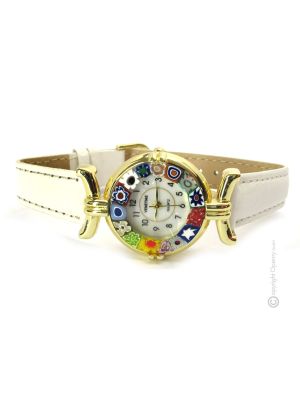 LADY wristwatch with Murrine Murano glass hand made authentic Made in Italy