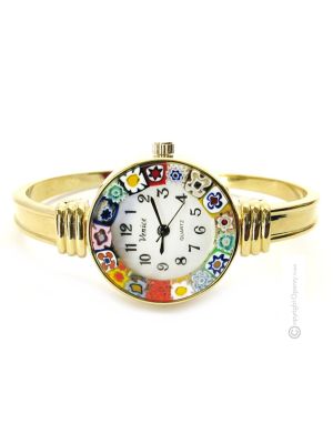 RIALTO wristwatch with Murrine Murano glass hand made authentic Made in Italy
