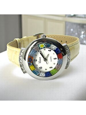 STAR wristwatch with Murrine Murano glass hand made authentic Made in Italy