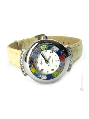 STAR wristwatch with Murrine Murano glass hand made authentic Made in Italy