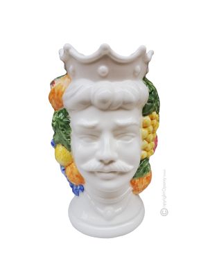 MOOR'S HEAD handmade ceramic table ornament Made in Italy