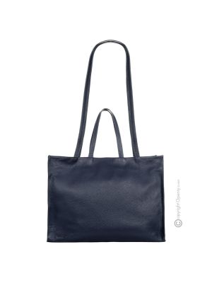 JULIE Shopper tote handcrafted women's shoulder bag in real leather