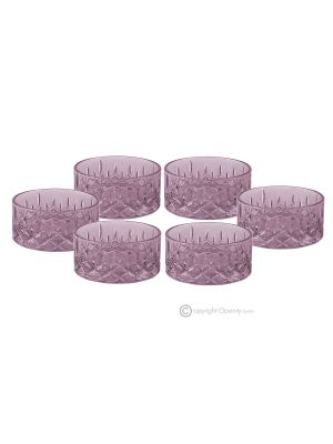 NOBILE Set of 6 dessert cups modern design superior quality glass hand painted.