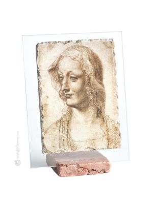 WEILED WOMAN table ornament decor in orphalese and marble on crystal Made in Italy