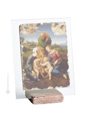 CANIGIANI HOLY FAMILY table ornament decor in orphalese and marble on crystal Made in Italy