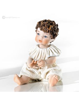 PACO Romantic child, Capodimonte porcelain statuette.