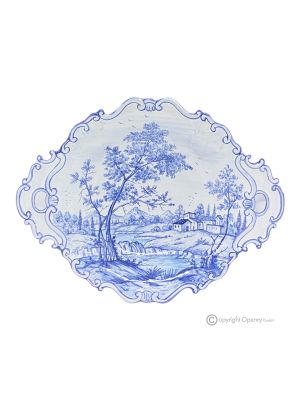 BAROQUE TRAY, authentic artistic ceramic serving dish, hand made and painted.