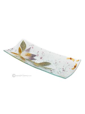 AZALEA – Centerpiece, tray, serving dish handmade artistic glass modern design