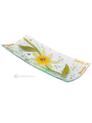 GERBERA – Centerpiece, tray, serving dish handmade artistic glass modern design