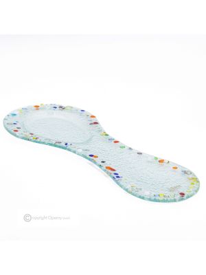 DROPS - Artistic glass spoon rest, handmade kitchen spoon rest