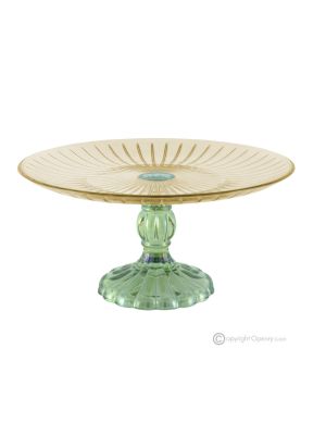 Plate, centerpiece glass of superior quality hand painted modern design.