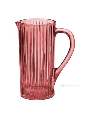 Pitcher, decanter, carafe, premium quality glass hand painted modern design.