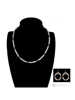 PRINCESSIN – Necklace and earrings set, shell pearls and gold hematite, handmade.
