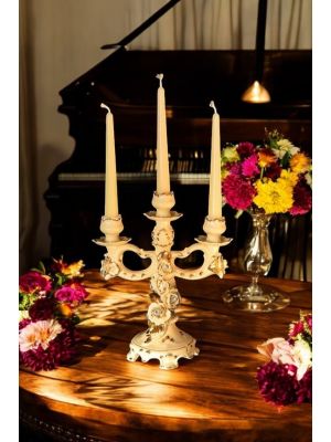 Candelabra 3 arm ceramic - Table and decor - Roses & Swarovsky