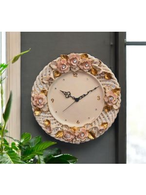 OROLOGIO Wall Clock in Baroque style ceramic handcraft handmade hand painted authentic Made in Italy