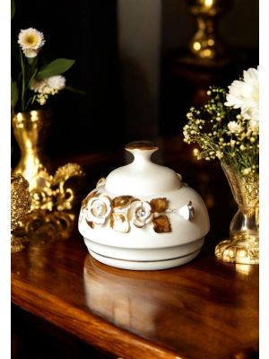 COOKIE POT handmade ceramic table ornament Baroque style artistic with 24k gold details Swarovski crystals