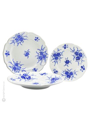 PIATTI ROSESPINE Collection set 18 dishes plates service for 6 Persons tableware dinnerware Castelli ceramic handcraft  handpainted Made in Italy 