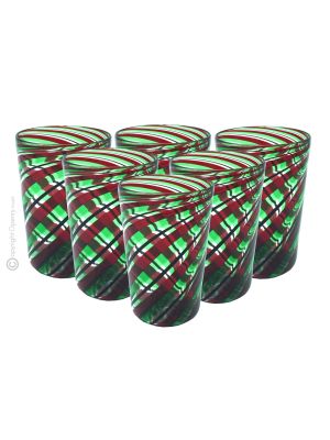 ACQUA CANNE Set 6 Tumbler Trinkgläser aus Muranoglas Made in Italy