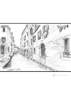 SCUDI S.TEMITA - VENICE Drawing with pencil on paper modern Made in Italy 