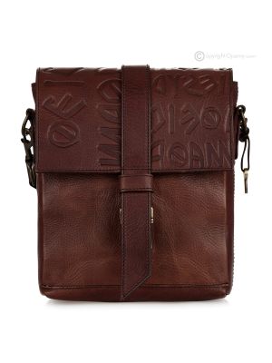 STEVESIKU Crossbody bag men's bag handcrafted in real brown leather