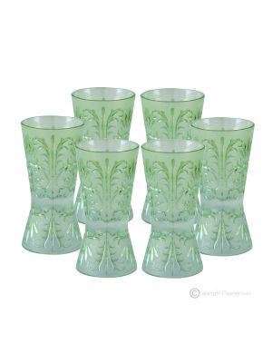 TATTOO Set of 6 authentic hand-painted liqueur glasses in premium quality glass.