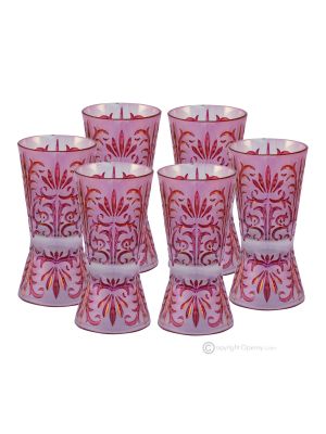 TATTOO Set of 6 authentic hand-painted liqueur glasses in premium quality glass.
