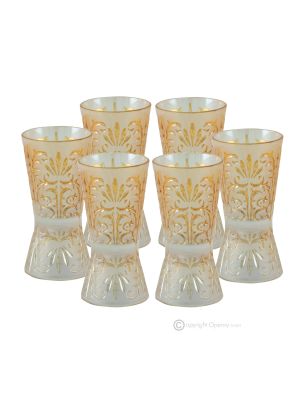 TATTOO Set of 6 authentic hand-painted liqueur glasses in premium quality glass.